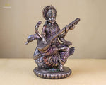 Load image into Gallery viewer, SPRITUAL Arts Saraswati Statue 21 cm Bonded Bronze Sarasvati Statue Goddess Saraswati on Swan Goddess of Knowledge Music Art Wisdom Hindu Goddess Pack of 1