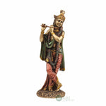 Load image into Gallery viewer, Cold Cast Resin Krishna Showpiece Antique Decor Thakur ji for Gifting Purpose (10 Inches, Metal Finish)