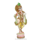 Load image into Gallery viewer, Handicrafts Paradise Culture Marble Hand Painted Krishna Intricately Carved Showpiece for Home Décor and Puja - 6 inch