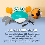 Load image into Gallery viewer, Wembley Rechargeable Crawling Crab Baby Toys for 6 to 12 Months with Light & Sound | Sensory Interactive Moving Musical Tummy Time Activity for Babies & Toddlers | Birthday Gift for Kids Electric Toy