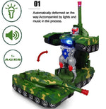 Load image into Gallery viewer, Galaxy Hi-Tech® Deformation Combat Electronic Robot Car Tank Deformation Robot Toy with Light, Music and Bump Function Tank Robot Toys for Boys/Toddler/Kids