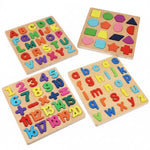 Load image into Gallery viewer, Chocozone Wooden Learning Educational Game Board for Kids, Puzzle Toys for 2 Years Old Boys & Girls (Alphabets, Numbers & Shapes)