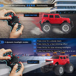 Load image into Gallery viewer, Off Roader Rechargeable Remote Control Car | RC Car Monster Truck | 4 Headlight Modes | Lithium Battery | C-Type Charging | Remote Control Car for Kids | Made in India, Red