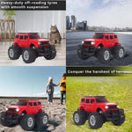 Load image into Gallery viewer, Off Roader Rechargeable Remote Control Car | RC Car Monster Truck | 4 Headlight Modes | Lithium Battery | C-Type Charging | Remote Control Car for Kids | Made in India, Red