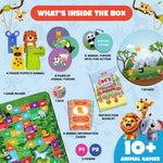 Load image into Gallery viewer, Exhale 8-in-1 Act & Learn Jungle Explorer Game for Kids Ages 2–6 | Animal Board Game with Dice, Tokens & Fun Tasks | Boost Motor Skills, IQ & Learning | Educational Gift for Boys & Girls