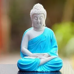 Load image into Gallery viewer, Handcrafted Polymarble Meditation/Dhyan Buddha Statue Lord Figurine/Idol (5.5-inch) (Blue)