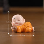 Load image into Gallery viewer, Cute Mini Buddha Statue Monk Resin Handicraft Figurine Ornament Home Decor Funny