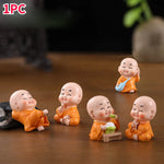 Load image into Gallery viewer, Cute Mini Buddha Statue Monk Resin Handicraft Figurine Ornament Home Decor Funny