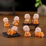 Load image into Gallery viewer, Cute Mini Buddha Statue Monk Resin Handicraft Figurine Ornament Home Decor Funny
