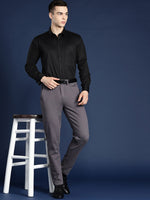Load image into Gallery viewer, Men Black Solid French Cuff Regular Fit Formal Shirt
