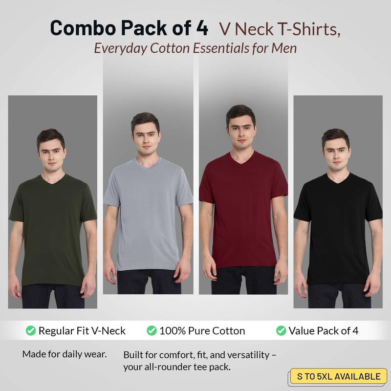 Aventura Outfitters Men's Regular Fit T-Shirt (Pack of 4)