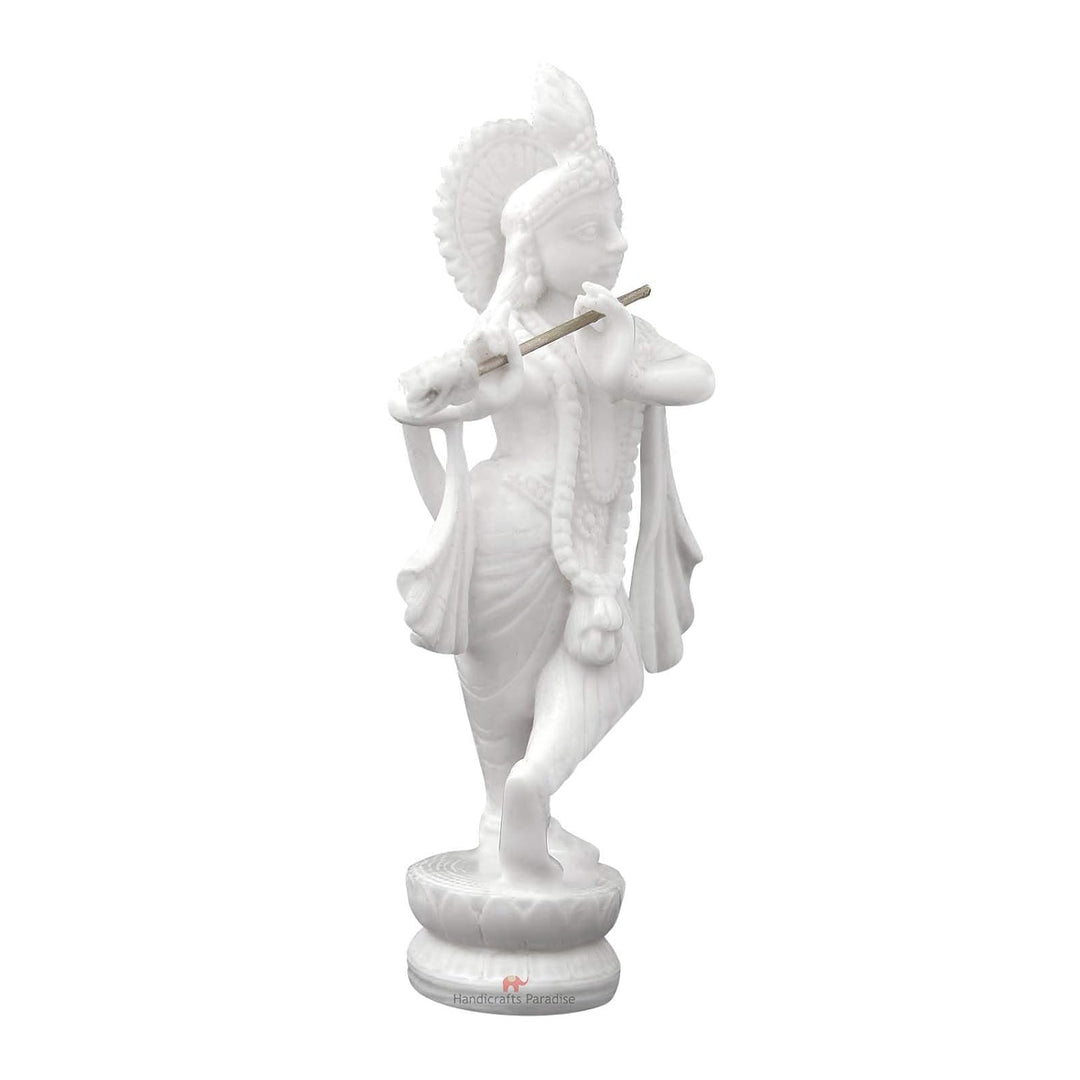 Handicrafts Paradise Resin Standing Krishna Idol (6.4 cm x 3.8 cm x 14.6 cm) (WM15053_white)