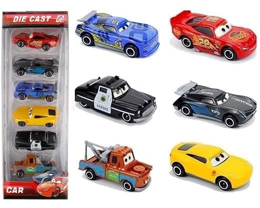 Galaxy Hi-Tech Mini Metal Die Cast Car Toy Vehicle Play Set, Free Wheel High Speed Unbreakable, Small Racing Movie Vehicle Car for Exciting Playtime Adventures for Kid, Multicolor, Set of 6