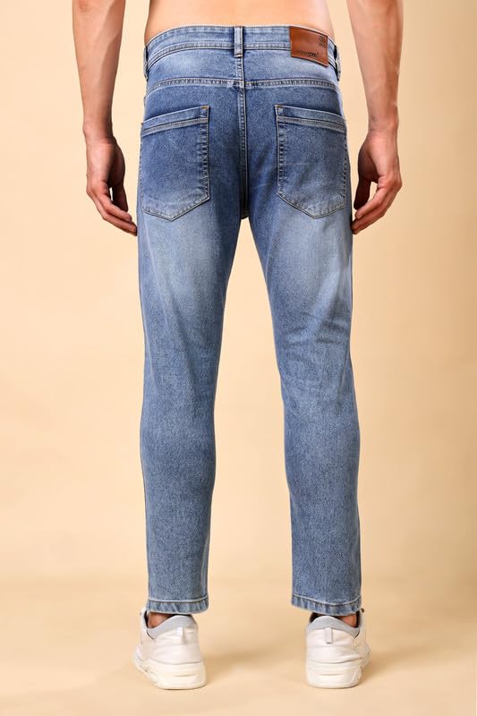 London Hills Mens Slim Tapered Fit Mid Rise Jeans | Man Slimfit Denim | Durable & All Day Comfort Mans Jean