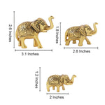 Load image into Gallery viewer, CraftVatika Set of 3 Metal Trunk Up Elephant Family Statue Showpiece Figurine -Fengshui Vastu Lucky - Decorative Items for Home Living Room Decor Living Room Office Desktop &amp; Gifting,Corporate Gift