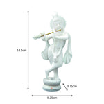 Load image into Gallery viewer, Handicrafts Paradise Resin Standing Krishna Idol (6.4 cm x 3.8 cm x 14.6 cm) (WM15053_white)
