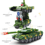 Load image into Gallery viewer, Galaxy Hi-Tech® Deformation Combat Electronic Robot Car Tank Deformation Robot Toy with Light, Music and Bump Function Tank Robot Toys for Boys/Toddler/Kids