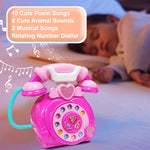 Load image into Gallery viewer, VGRASSP Classic Dial Receiver Simulation Telephone Toy for Kids - Rotating Number Dial with Calling Sound Effect - Storytelling Toy Phone Accompanied with Lights - Color As Per Stock