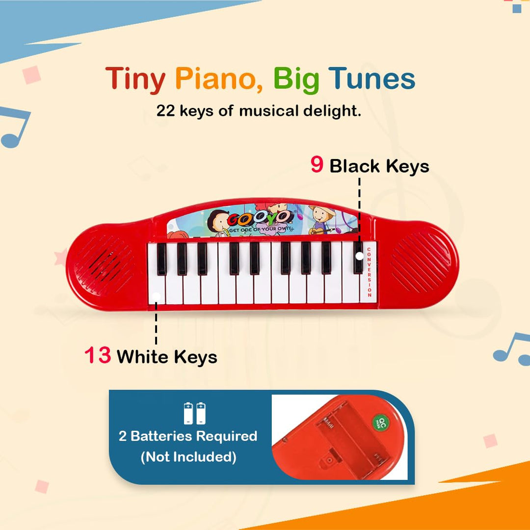 Gooyo GY3716 Battery Operated Multi-Functional Portable Organ/Piano/Keyboard Musical Toy for Kids/Babies/Girls/Boys/Gifts | Red Color, Power Source: 2xAA Battery (Not Included)