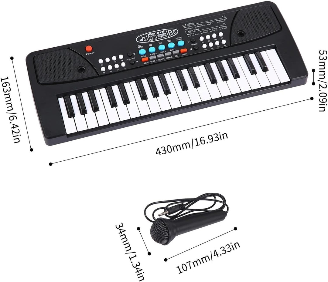 Storio Kids Piano Keyboard with Mic | 37 Keys, 8 Rhythms, 8 Tones & 6 Demo Songs | Electronic Musical Toy for Boys & Girls Age 2-5 | Educational & Recording Keyboard for Beginners