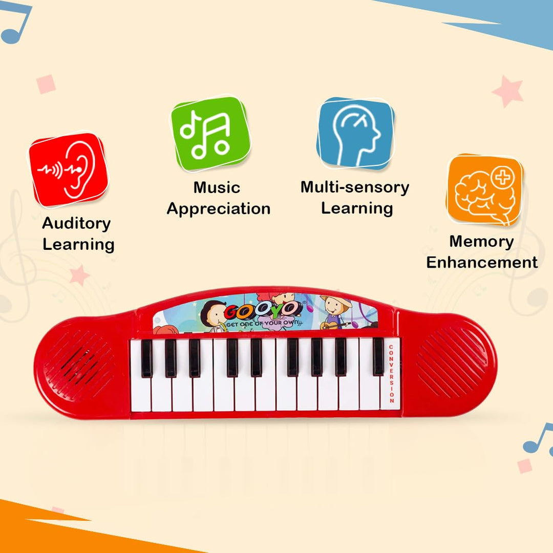 Gooyo GY3716 Battery Operated Multi-Functional Portable Organ/Piano/Keyboard Musical Toy for Kids/Babies/Girls/Boys/Gifts | Red Color, Power Source: 2xAA Battery (Not Included)