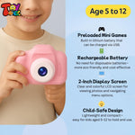 Load image into Gallery viewer, TOYTONIC Mini HD Digital Camera for Kids – Photo &amp; Video Camera Toy with 2-Inch Screen | Rechargeable, Classy Colours, Best Birthday Gift | Kids Camera for Boys &amp; Girls Age 5–15