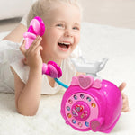 Load image into Gallery viewer, VGRASSP Classic Dial Receiver Simulation Telephone Toy for Kids - Rotating Number Dial with Calling Sound Effect - Storytelling Toy Phone Accompanied with Lights - Color As Per Stock
