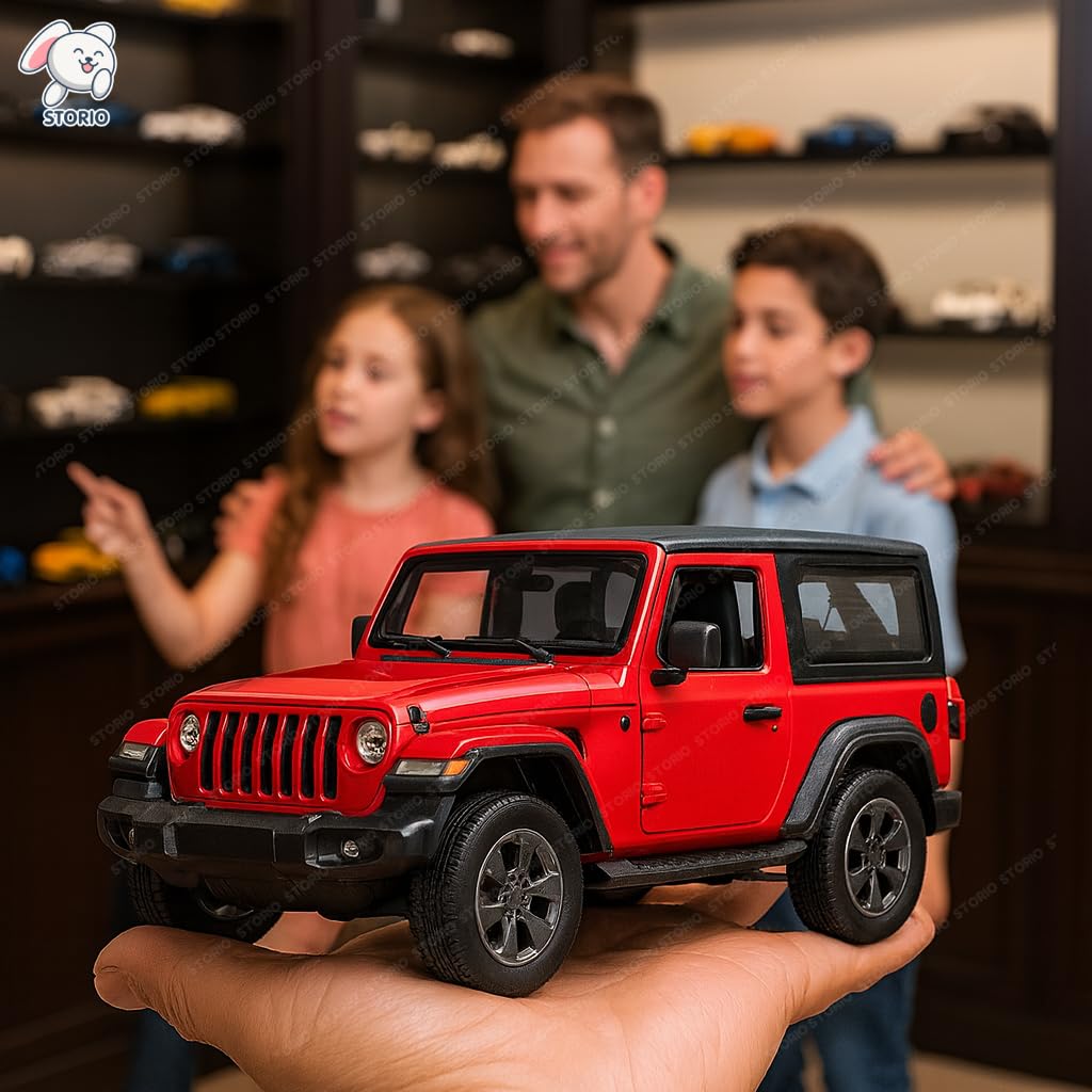 Storio Die-Cast Metal Cars 1:32 Scale | Pull Back Action Toy Vehicles with Openable Doors & Lights | Alloy Model for Kids | Miniature Collectible Cars for Boys & Girls 3+ Years (Thar)