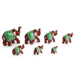 Load image into Gallery viewer, ExclusiveLane 'Seven Tuskers in Maroon' Decorative Elephant Showpieces for Home Décor (Set of 7, Fibre)|Handcrafted Showpiece for Living Room Showpiece for Gift Antique Showpieces for Bedroom Figurine