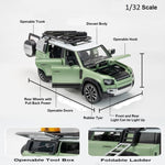Load image into Gallery viewer, Range Rover Defender 1:32 Scale Model Car Exclusive Alloy Metal Pull Back Die-cast Car Metal Pullback Toy car with Openable Doors &amp; Light Music Best Gifts Toys Kids【Colors as Per Stock】