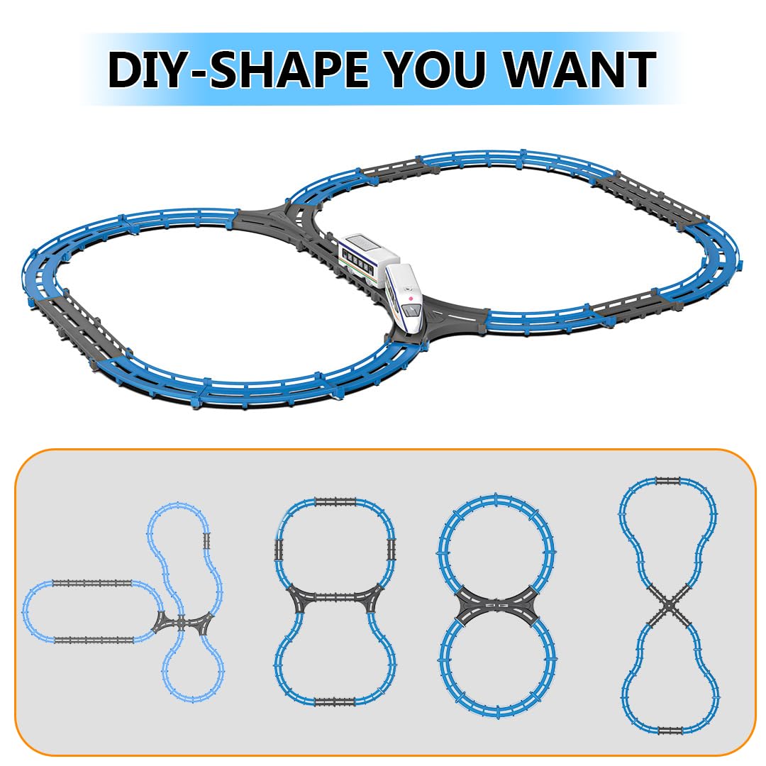 Mirana Vande Bharat Bullet Train Toy Set for Kids - Multiple Railway Track Layout, AAA Battery Operated, Fun Gift for Boys & Girls 1+ Years, Made in India (Basic - 43 pcs)