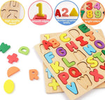 Load image into Gallery viewer, Chocozone Wooden Learning Educational Game Board for Kids, Puzzle Toys for 2 Years Old Boys &amp; Girls (Alphabets, Numbers &amp; Shapes)
