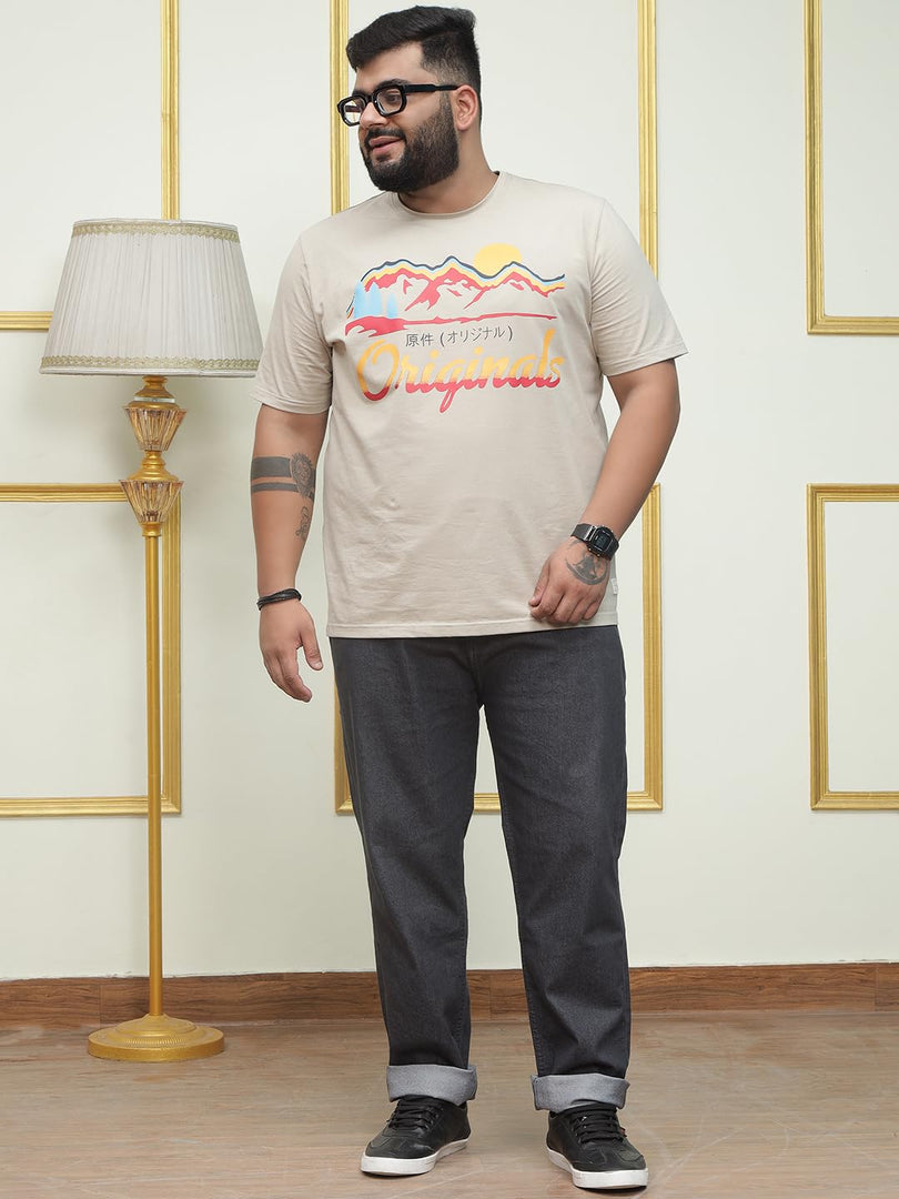 JOHN PRIDE Plus Size Men's Stretchable Mid-Rise Comfort Fit Clean Look Cotton Jeans for Men