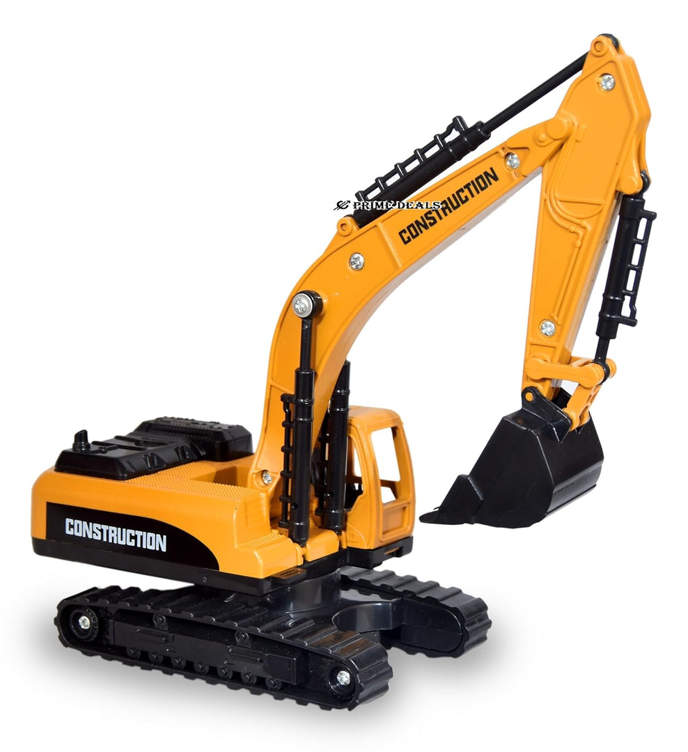 PRIME DEALS Crane Excavator Construction Toy Vehicle for Kids- Yellow (Excavator Model 1)