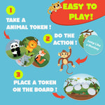 Load image into Gallery viewer, Exhale 8-in-1 Act &amp; Learn Jungle Explorer Game for Kids Ages 2–6 | Animal Board Game with Dice, Tokens &amp; Fun Tasks | Boost Motor Skills, IQ &amp; Learning | Educational Gift for Boys &amp; Girls