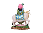 Load image into Gallery viewer, Hand Crafted Large Standing Krishna Murti Playing Flute Besides Cow Gau MATA Murti God Idol Figurine, 9.5", Multicolor