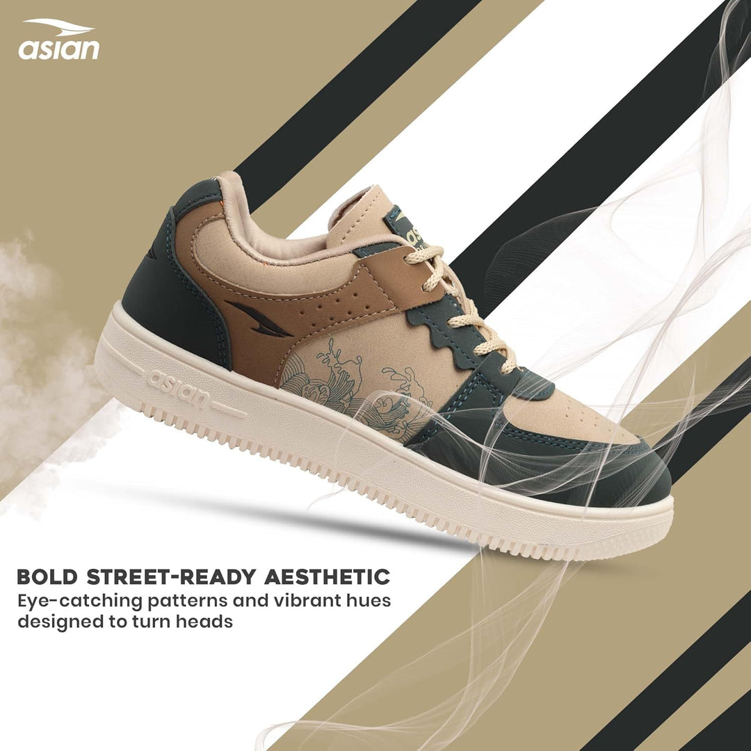 ASIAN Men THUNDER-07 Stylish Casual Mid Top Sneaker and Trendy Shoes with Laces for Men & Boys, Perfect, College, Parties and Outings, Lightweight, Comfortable, and Durable for All-Day Use