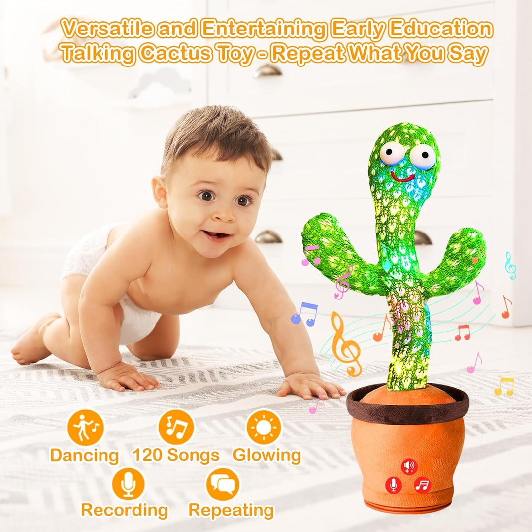 Storio Rechargeable Talking Cactus Toy: Dances, Sings, Repeats Speech, Educational.