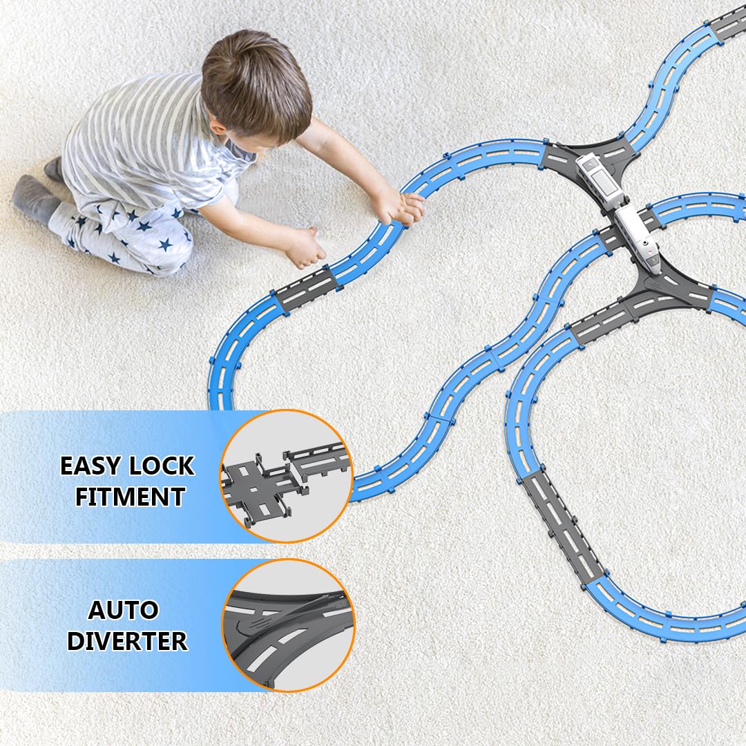 Mirana Vande Bharat Bullet Train Toy Set for Kids - Multiple Railway Track Layout, AAA Battery Operated, Fun Gift for Boys & Girls 1+ Years, Made in India (Basic - 43 pcs)