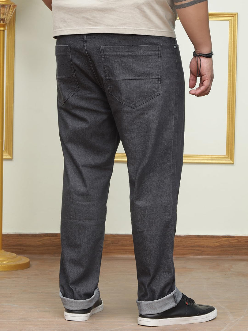 JOHN PRIDE Plus Size Men's Stretchable Mid-Rise Comfort Fit Clean Look Cotton Jeans for Men