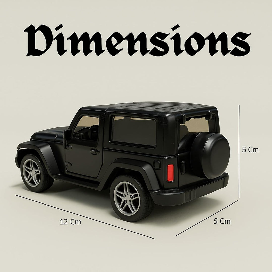 GRAPHENE 1:32 Scale DieCast Metal Pull-Back Action Openable Doors 4x4 Thar/Jeep Premium Car Toy with Lights and Music for Kids Realistic Miniature Model Gift 2+yrs Girls Boys Available