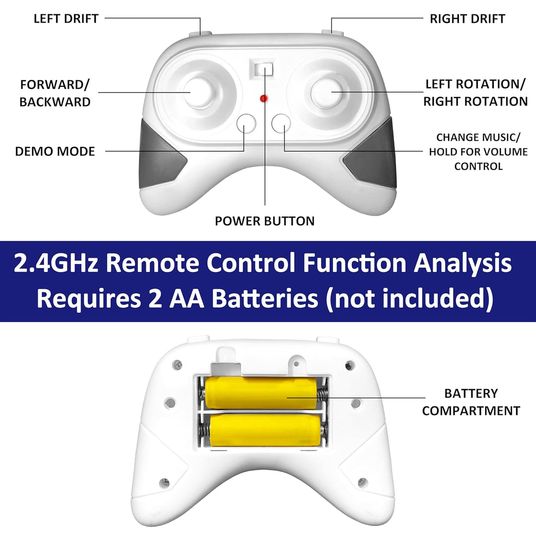 VGRASSP 2.4GHz 4WD Remote Control Drift Stunt Car Toy for Kids with Lights and Music - Double Sided 360° Rotating Dancing and Crawling RC Car with Rechargeable Battery - Color As Per Stock