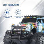 Load image into Gallery viewer, Jam &amp; Honey Off Roader Rechargeable Remote Control Car | RC Car Monster Truck |4 Headlight Modes | in-Built Lithium Battery | C-Type Charging | Made in India - Graffiti Blue