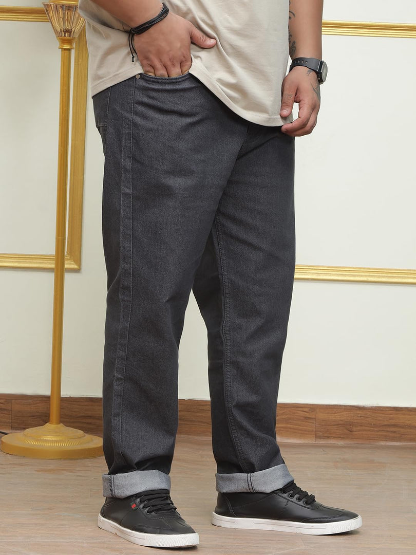 JOHN PRIDE Plus Size Men's Stretchable Mid-Rise Comfort Fit Clean Look Cotton Jeans for Men