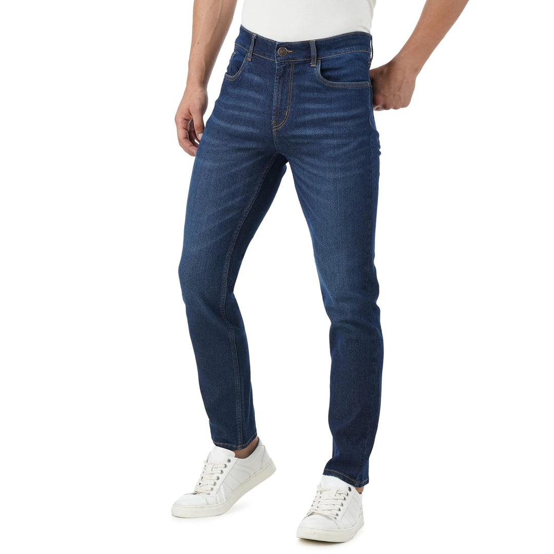 INKD Men's Regular Fit Jeans - Mid-Rise | Cotton Blend | Stretchable Fabric | Classic 5 Pocket Styling