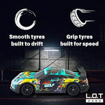 Load image into Gallery viewer, Night Wolf Remote Control Car | 20Kmph, 2.4Ghz | Rc Drifting Car, Rc Car, Drift Car Remote Control, Flexible PVC Shell, Long Range Remote with Multi LED Lights (Green)