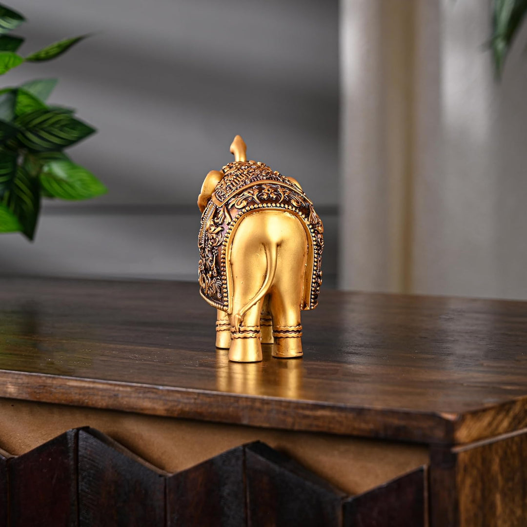 Elephant Family Statue - Antique Showpiece for Home/Office Decor & Gifting
