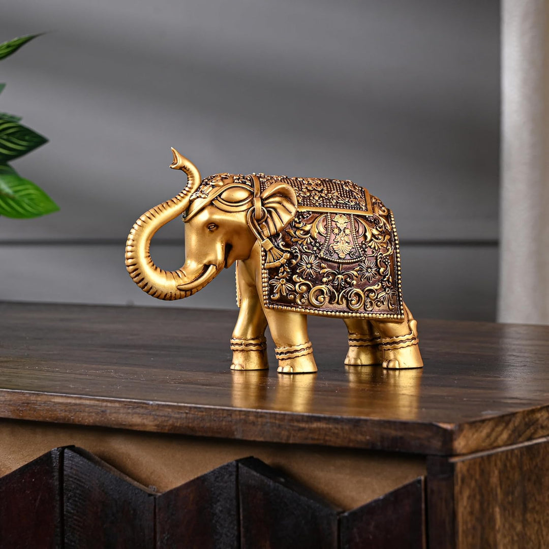 Elephant Family Statue - Antique Showpiece for Home/Office Decor & Gifting