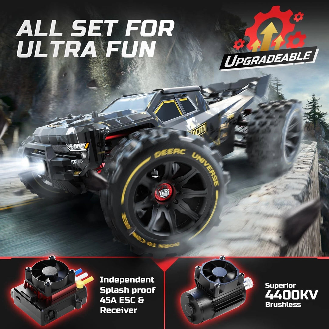 DEERC 14210 1:14 Brushless RC Car Max 50+ MPH Offroad High Speed Monster Truck