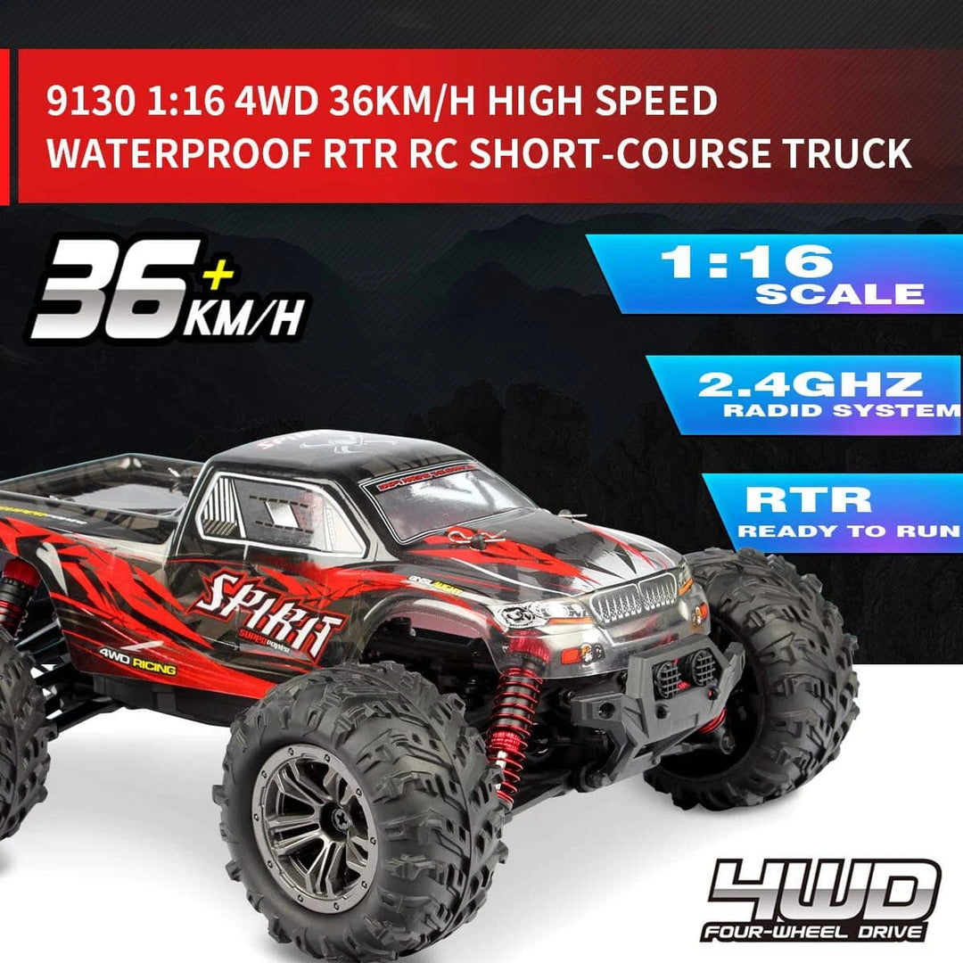 1:16 2.4Ghz 4WD OffRoad Radio Control Electric Monster Truck RC Car Toy RTR 9130
